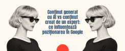 Conținut generat cu AI vs conținut creat de un expert: ce influențează poziționarea în Google